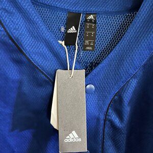 BNWT ADIDAS three striped life sports jersey in cobalt blue / black (XL)